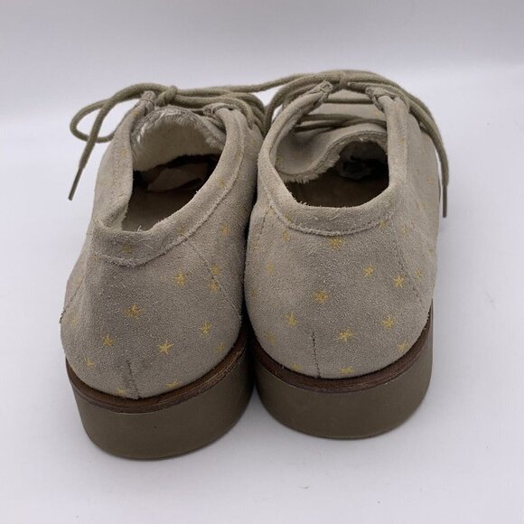 THE GREAT Scout Platform Loafers Taupe Star Print Shearling Lined Suede 10.5 - Picture 3 of 12